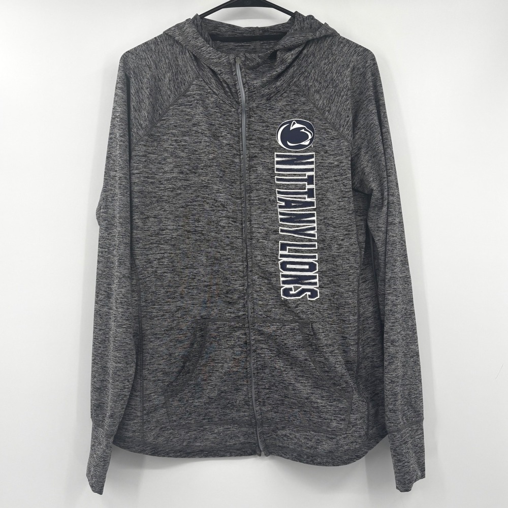 G-III 4Her Penn State Nittany Lions Full Zip Hoodie Gray Space Dye Womens Large